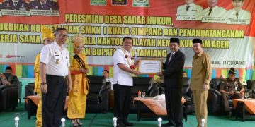 Pemerintah Aceh Sambut Baik Peresmian Desa Sadar Hukum di Aceh Tamiang 