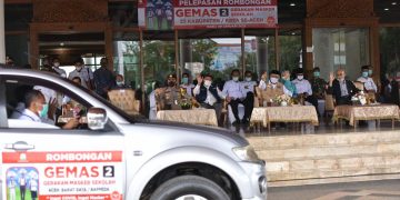 Budayakan Pemakaian Masker, Gubernur Aceh Lepas Rombongan Gemas Tahap 2