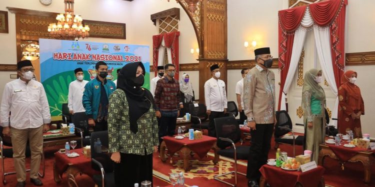 Gubernur Aceh Hadiri Puncak Peringatan Hari Anak tahun 2021 Secara Daring