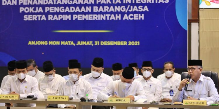 Gubernur Aceh Minta Pokja Biro PBJ Tingkatkan Kinerja dan Jaga Integritas