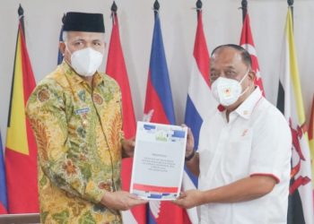 Gubernur Nova Serahkan Usulan Rencana Pembangunan Venue PON Aceh-Sumut ke KONI Pusat