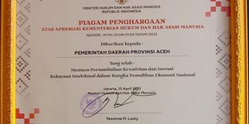 Aceh Terima Penghargaan Kemenkumham