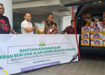 Pj Gubernur Kirim Bantuan Masa Panik untuk Warga Aceh Korban Gempa di Cianjur