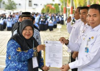 Sekda Aceh Serahkan SK Kenaikan Pangkat dan Pensiun Bagi 368 PNS di Tiga Kabupaten