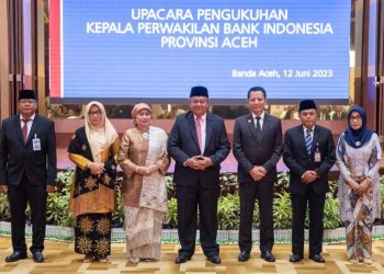 Pj Gubernur Achmad Saksikan Pengukuhan Kepala Perwakilan Bank Indonesia Provinsi Aceh