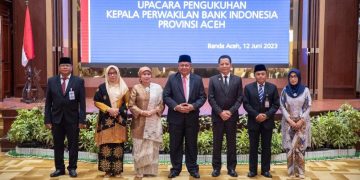 Pj Gubernur Achmad Saksikan Pengukuhan Kepala Perwakilan Bank Indonesia Provinsi Aceh
