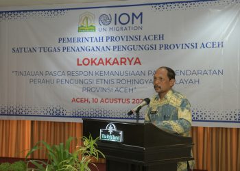 Asisten I Buka Lokakarya Tinjauan Respon Kemanusiaan atas Kasus Pendaratan Etnis Rohingya di Aceh