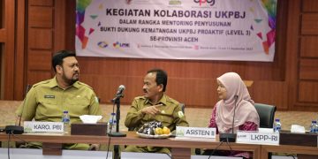 Asisten II Buka Kegiatan Kolaborasi Mentoring Penyusunan Bukti Dukung Kematangan UKPBJ Proaktif Level 3 di Aceh