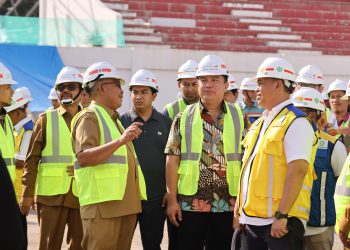 Pj Gubernur Dampingi Irjen Kemendagri Tinjau Stadion Lhong Raya