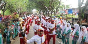 Semarak Ceria Sambut Kirab Api PON XXI di Barsela